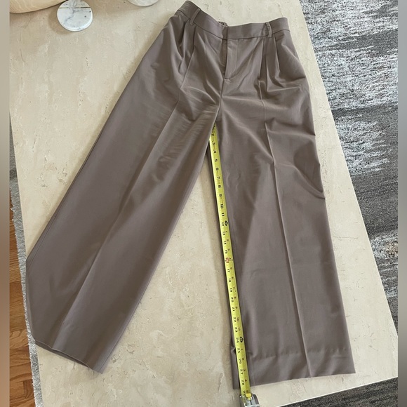 Open Edit Relaxed Waist Wide Leg Trousers in Brown Caribou Size M - Picture 10 of 12